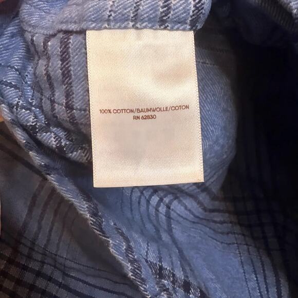 Blake Shelton x Lands’ End Plaid Button-Down Shirt – Blue Check (Men’s L/T) - Picture 6 of 6